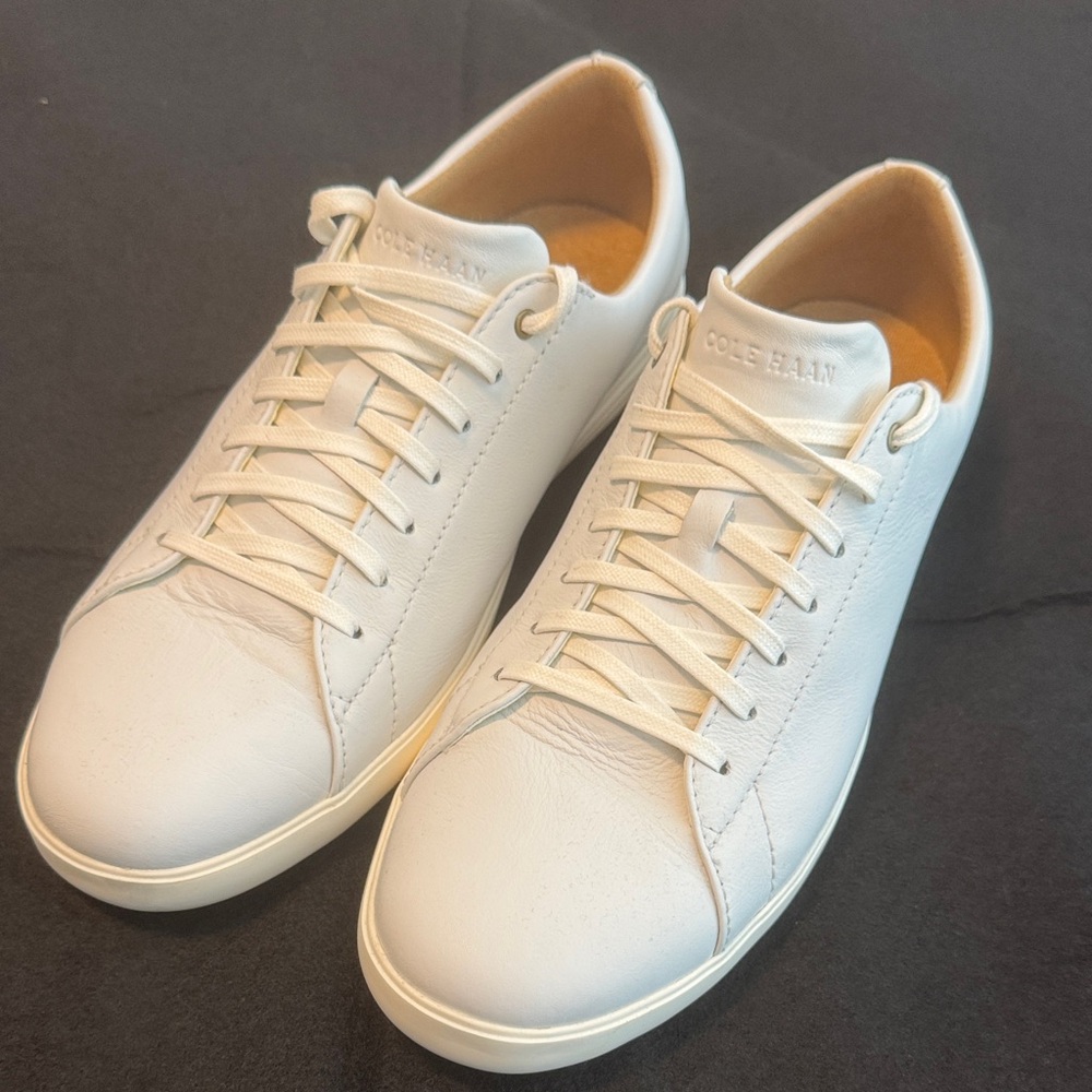 Cole Haan Men's Grand Crosscourt Leather Sneakers - White - Size 10.5